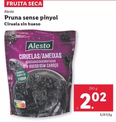 Oferta de Alesto - Ciruela Sin Hueso por 2,02€ en Lidl