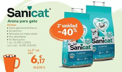 Oferta de Sanicat - Arena Para Gato por 10,29€ en Tiendanimal