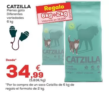 Oferta de Catzilla - Pienso Gato Diferentes por 34,99€ en Kiwoko