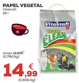 Oferta de Vitakraft - Papel Vegetal por 14,99€ en Kiwoko