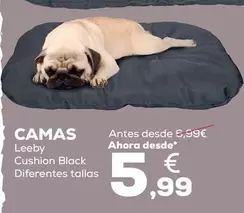 Oferta de Camas - Leeby Cushion Black  por 5,99€ en Kiwoko