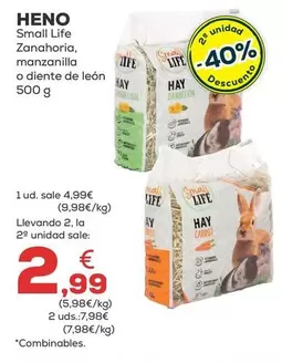 Oferta de Small Life - Heno  por 4,99€ en Kiwoko