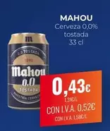 Oferta de Mahou - Cerveza 0.0% Tostada por 0,43€ en CashDiplo