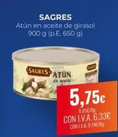 Oferta de Sagres - Atun En Aceite De Girasol por 5,75€ en CashDiplo