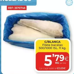 Oferta de C/Blanca - Filete Bacalao por 5,79€ en CashDiplo