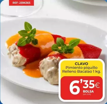 Oferta de Clavo - Pimiento Piquillo Relleno Bacalao por 6,35€ en CashDiplo