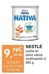 Oferta de Nestlé - Leche En Polvo Nativa Continuacion por 9,79€ en CashDiplo