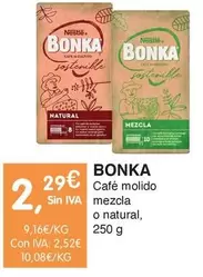 Oferta de Bonka - Cafe Molido Mezcla O Natural por 2,29€ en CashDiplo