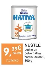 Oferta de Nestlé - Leche En Polvo Nativa Continuacion 2 por 9,39€ en CashDiplo