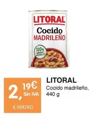 Oferta de Litoral - Cocido Madrileno por 2,19€ en CashDiplo