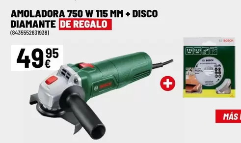 Oferta de Diamante - Amoladora W 115 Mm + Disco  De Regalo por 49,95€ en Brico Depôt