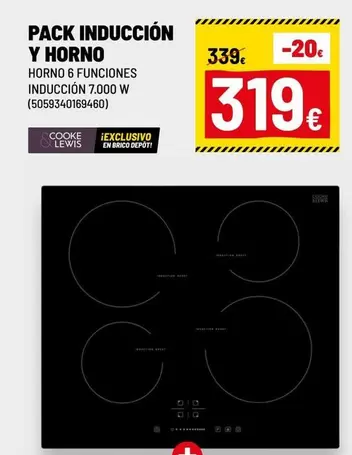 Oferta de Brico - Pack Inducción Y Horno por 319€ en Brico Depôt