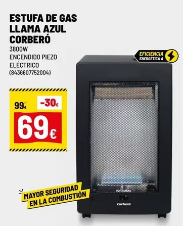 Oferta de Corberó - Estufa De Gas Llama Azul por 69€ en Brico Depôt