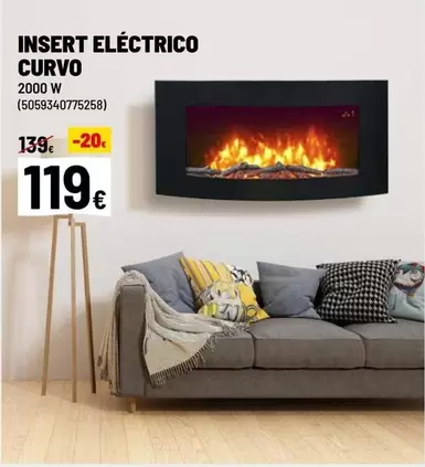 Oferta de Insert Eléctrico Curvo por 119€ en Brico Depôt