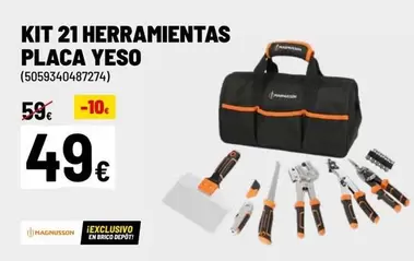 Oferta de Yeso - Kit 21 Herramientas Placa por 49€ en Brico Depôt