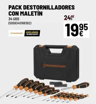 Oferta de Magnusson - Pack Destornilladores Con Maletin por 19,95€ en Brico Depôt