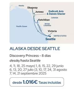 Oferta de Alaska Desde Seattle por 1016€ en Nautalia Viajes