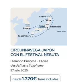 Oferta de Circunnavega Japón Con El Festival Nebuta por 1370€ en Nautalia Viajes