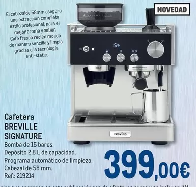 Oferta de Breville - Cafetera Signature por 399€ en Makro