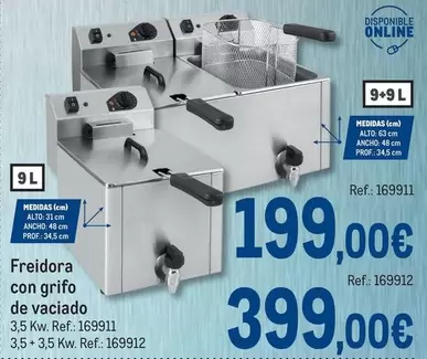 Oferta de Freidora Con Grifo De Vacidado por 399€ en Makro