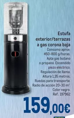 Oferta de Corona - Estufa Exterior/terrazas A Gas  Baja por 159€ en Makro