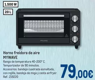 Oferta de Mywave - Horno Freidora De Aire Mywave por 79€ en Makro