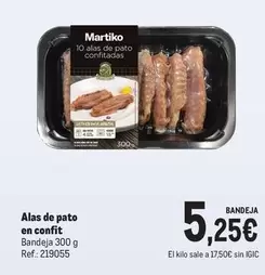 Oferta de Martiko - Alas De Pato En Confit por 5,25€ en Makro