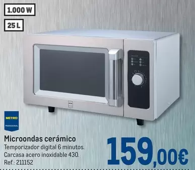 Oferta de Metro Professional - Microondas Cerámico por 159€ en Makro