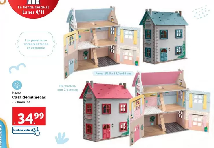 Oferta de Playtive - Casa De Munecas por 34,99€ en Lidl