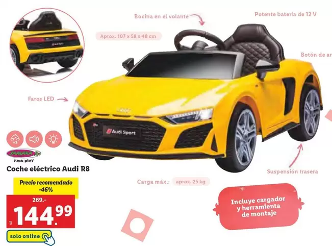 Oferta de Coche Eléctrico Audi R8 por 144,99€ en Lidl