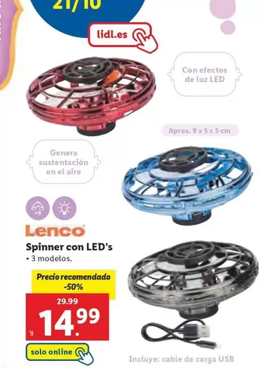 Oferta de Lenco - Spinner Con Led's por 14,99€ en Lidl