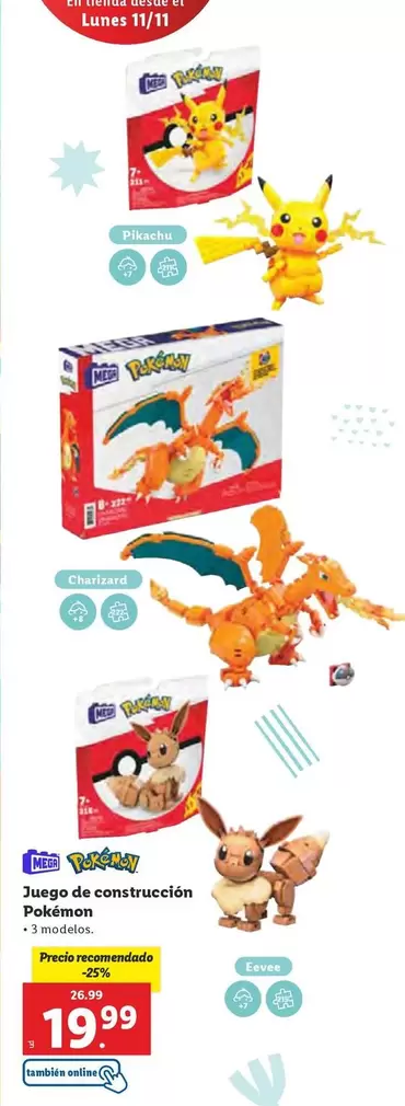 Oferta de Juego De Construcción Pokémon  por 19,99€ en Lidl