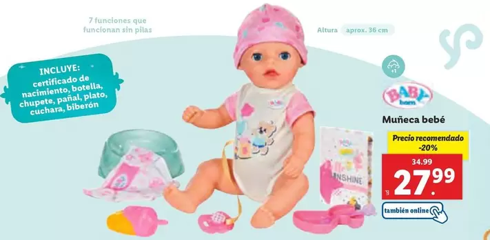 Oferta de Muneca Bebé por 27,99€ en Lidl