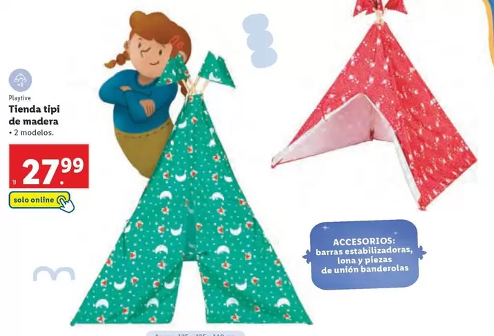 Oferta de Playtive - Tienda Tipi De Madera por 27,99€ en Lidl