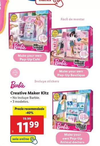 Oferta de Barbie - Creative Maker Kitz por 11,99€ en Lidl