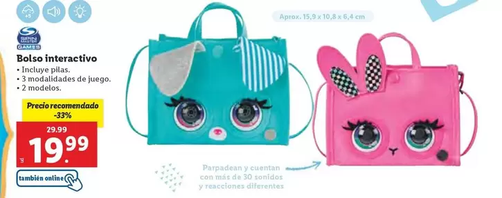 Oferta de Bolso Interactivo por 19,99€ en Lidl