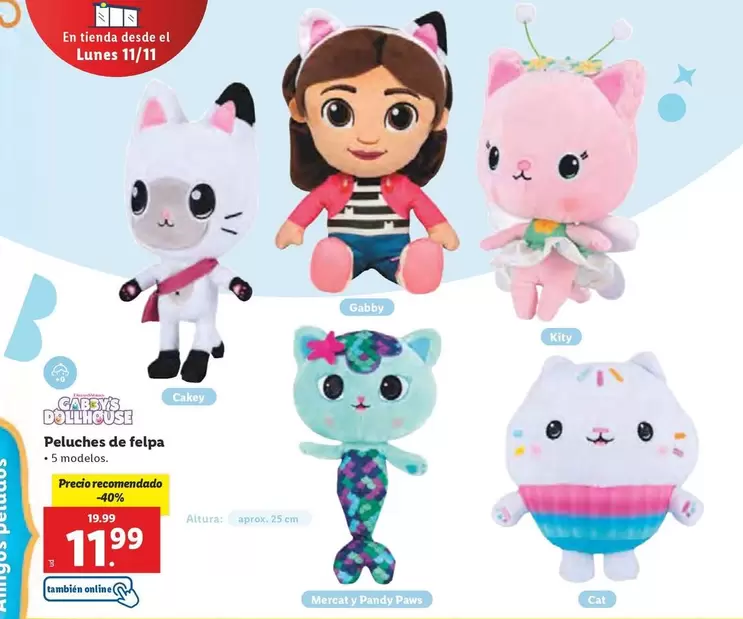 Oferta de Gabby's Dollhouse - Peluches De Felpa por 11,99€ en Lidl