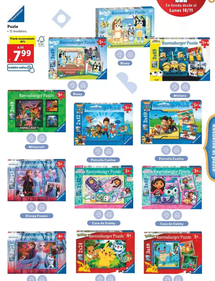 Oferta de Ravensburger - Puzle por 7,99€ en Lidl