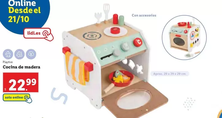 Oferta de Playtive - Cocina De Madera por 22,99€ en Lidl