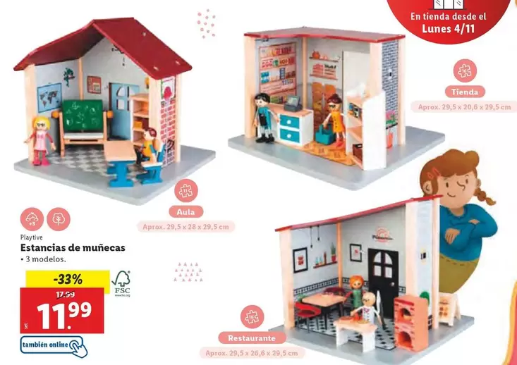 Oferta de Playtive - Estantería De Muñecas por 11,99€ en Lidl