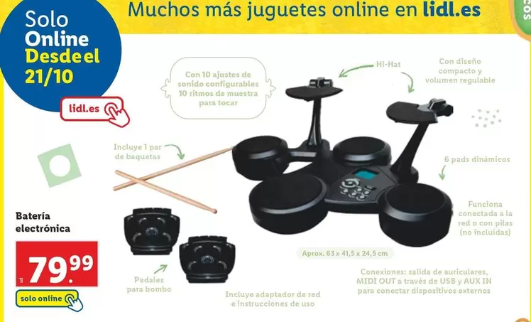 Oferta de Bateria Electronica por 79,99€ en Lidl