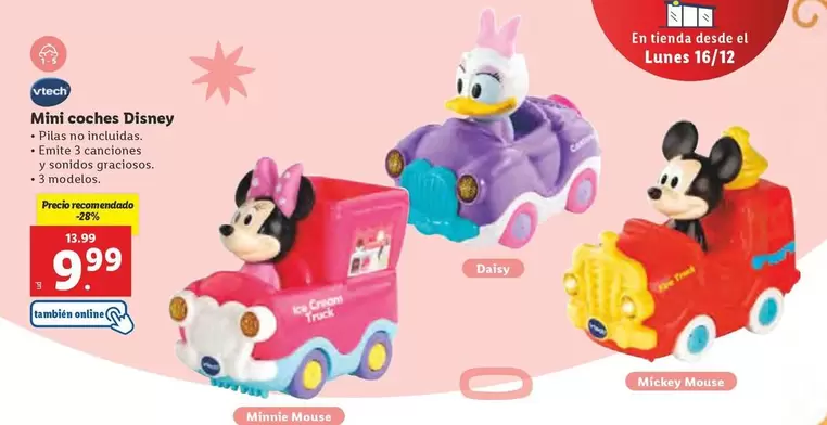 Oferta de Vtech - Mini Coches Disney por 9,99€ en Lidl