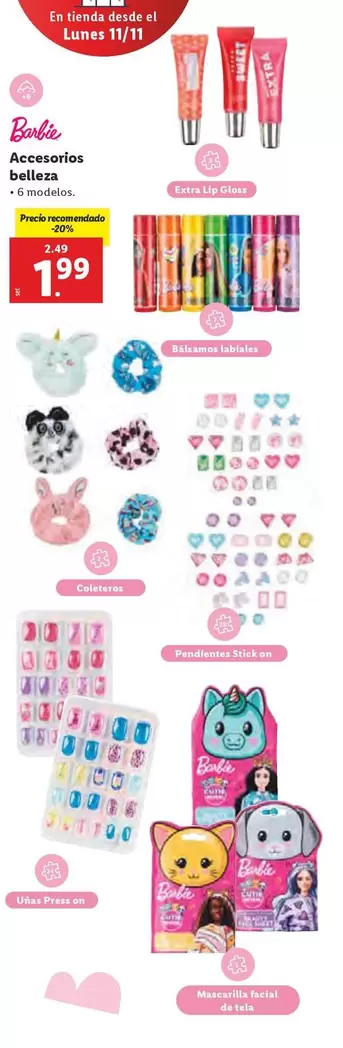 Oferta de Barbie - Accesorios Belleza por 1,99€ en Lidl