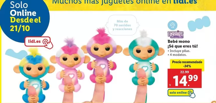 Oferta de Bebe Mono ¡Sé Que Eres Tú! por 14,99€ en Lidl