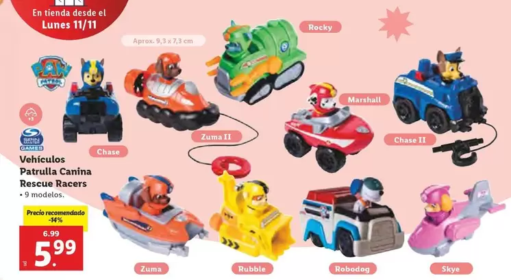 Oferta de Vehículos Parella Canina Rescue Racers por 5,99€ en Lidl