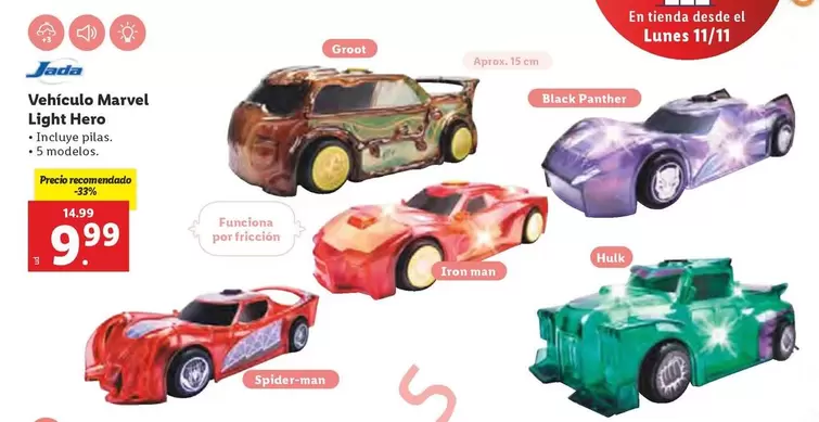 Oferta de Jada - Vehiculo Marvel Light Hero por 9,99€ en Lidl