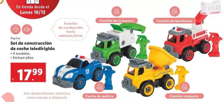 Oferta de Playtive - Set De Construccion De Coche Télédirigido por 17,99€ en Lidl