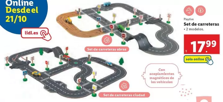 Oferta de Playtive - Set De Carreteras por 17,99€ en Lidl