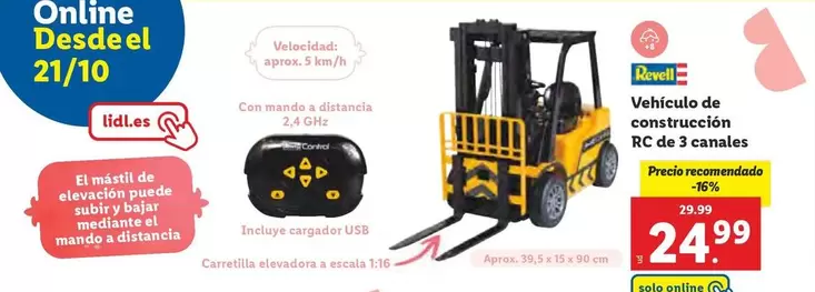 Oferta de Revell - Vehículo De Construcción RC De 3 Canales por 24,99€ en Lidl