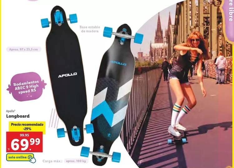 Oferta de Apollo - Longboard por 69,99€ en Lidl